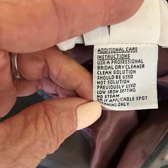 Vintage Jim Hjelm Occasions Women's 10 Grey Strapless Maxi Dress Gown Back Zip - Picture 13 of 15